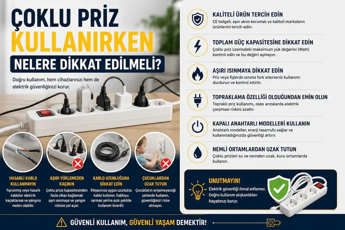 Çoklu Priz Kullanırken Nelere Dikkat Edilmeli?