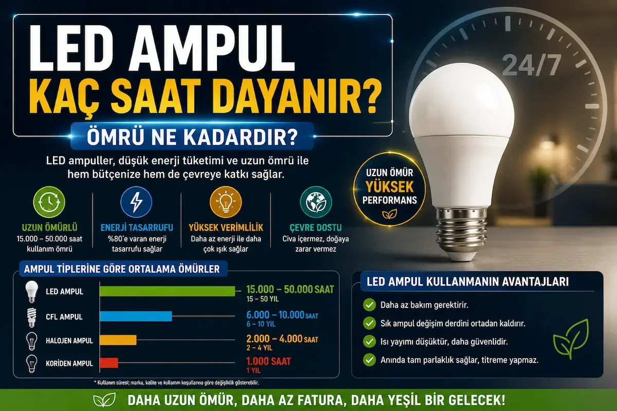 LED Ampul Kaç Saat Dayanır? Ömrü Ne Kadardır?