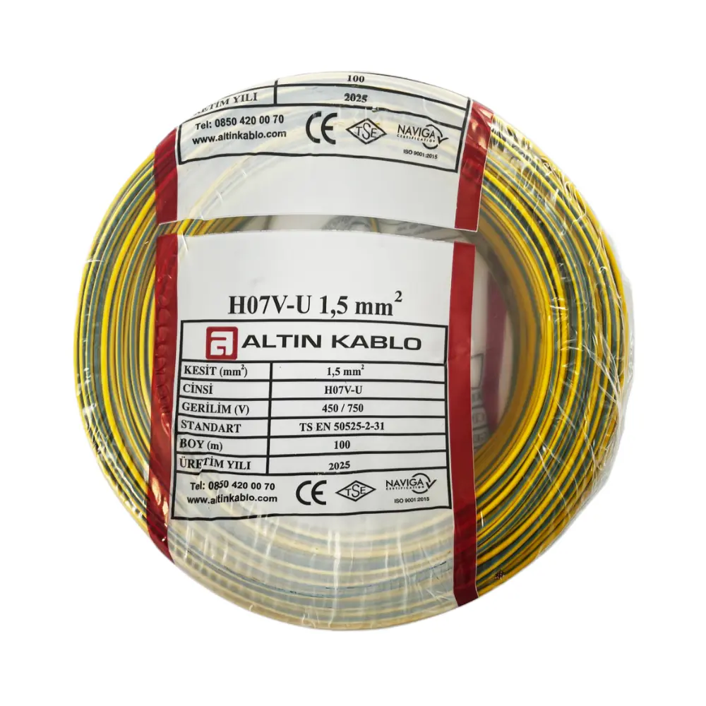  Altın 1,5 Mm Nya Kablo-100m (sarı/yeşil)