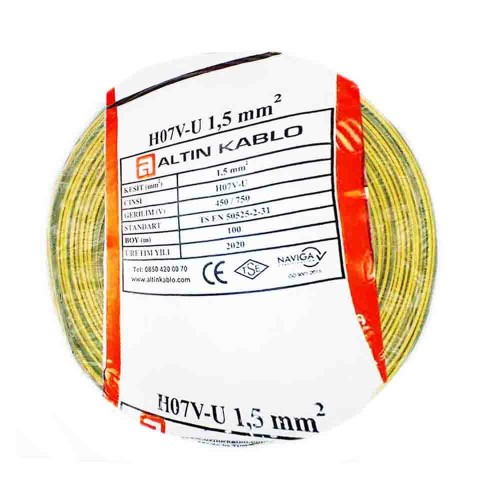 Altın 1,5 mm NYA Kablo-100m (Sarı/Yeşil)