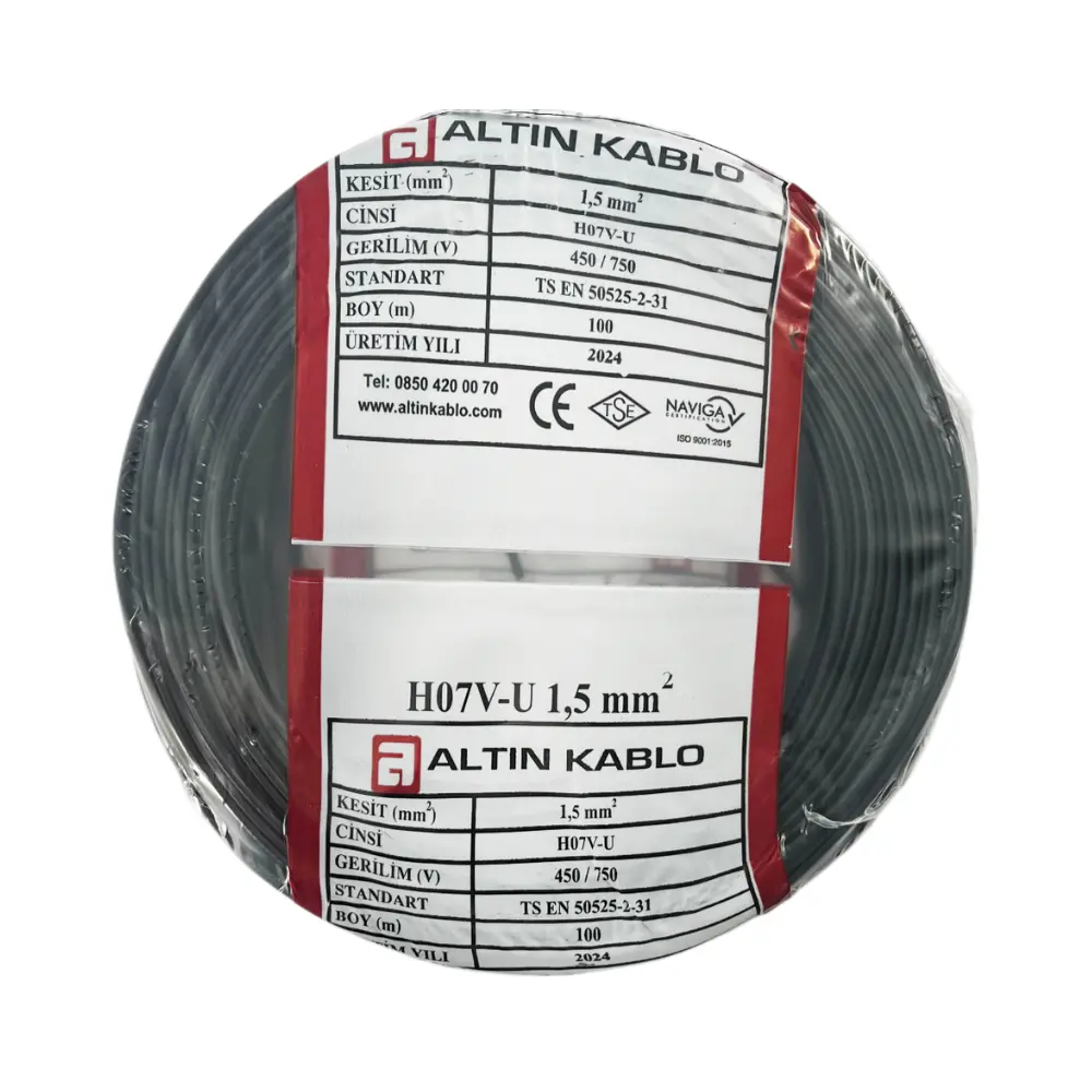  Altın 1,5 Mm Nya Kablo-100m (siyah)