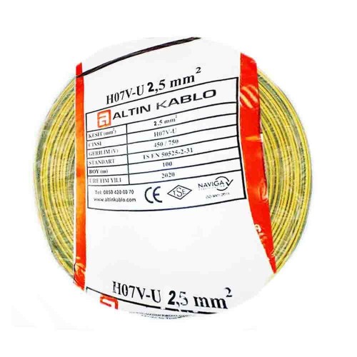 Altın 2,5 mm NYA Kablo-100m (Sarı/Yeşil)