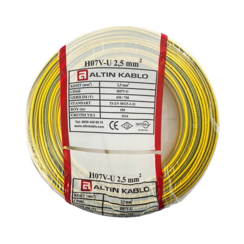  Altın 2,5 Mm Nya Kablo-100m (sarı/yeşil)