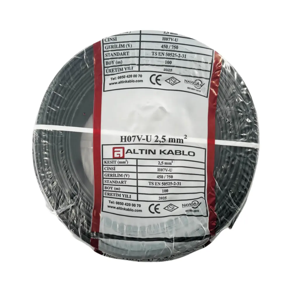  Altın 2,5 Mm Nya Kablo-100m (siyah)