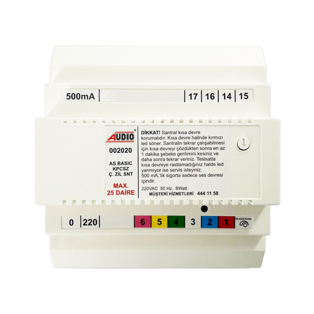  Audio As202 Kapıcısız Çift Zilli 2 Melodili Basic Santral (25 Daire İçin) 002020