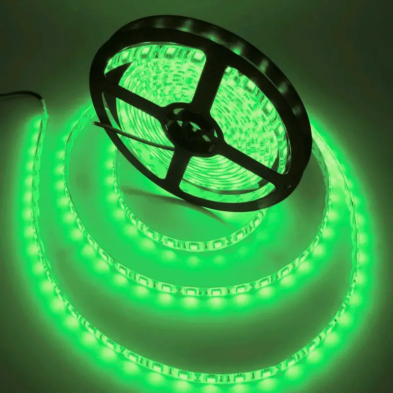  Cata 10 Çipli İç Mekan Silikonsuz Şerit Led-5m (yeşil) Ct-4483