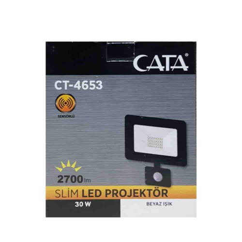Cata 30W Sensörlü Smd Led Projektör 6500K (Beyaz) CT-4653 - Thumbnail
