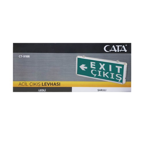 Cata 3W Acil Çıkış Exit Armatürü 3 Saat Şarjlı CT-9166