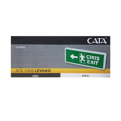 Cata 3W Acil Çıkış Exit Armatürü 3 Saat Şarjlı CT-9170 - Thumbnail