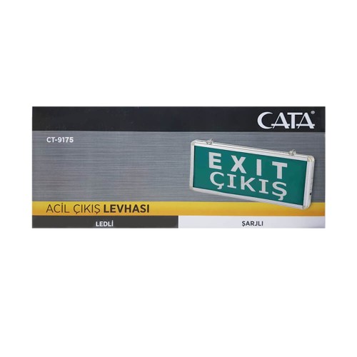 Cata 3W Acil Çıkış Exit Armatürü 3 Saat Şarjlı CT-9175