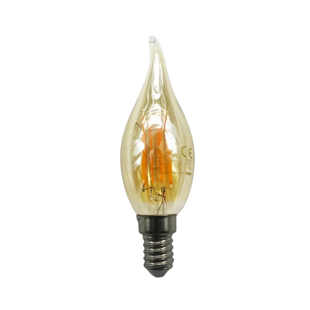  Cata 4w Kıvrık Buji Rustik Led Ampul E-14 Duy (amber) Ct-4281