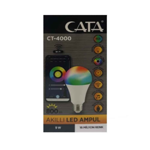 Cata 9W RGB Wifi Kumandalı Led Ampul E27 Duy CT-4000