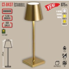 Cata İstanbul Şajlı Masa Lambası 3 Renkli CT-8437