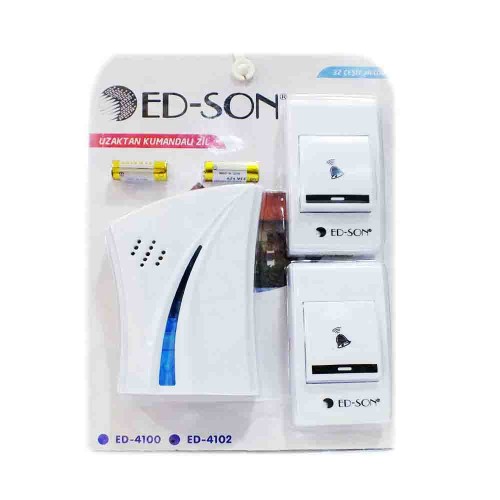 Edson Kumandalı (Kablosuz ) 2 Kapı Zili 1 Buton ED-4106