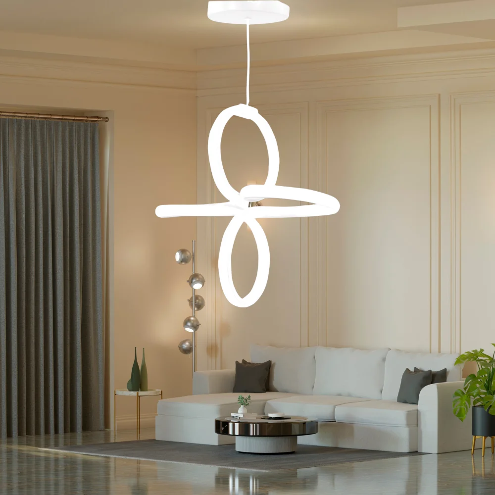 Ledli Avize Dörtlü Yonca (beyaz) El-51b