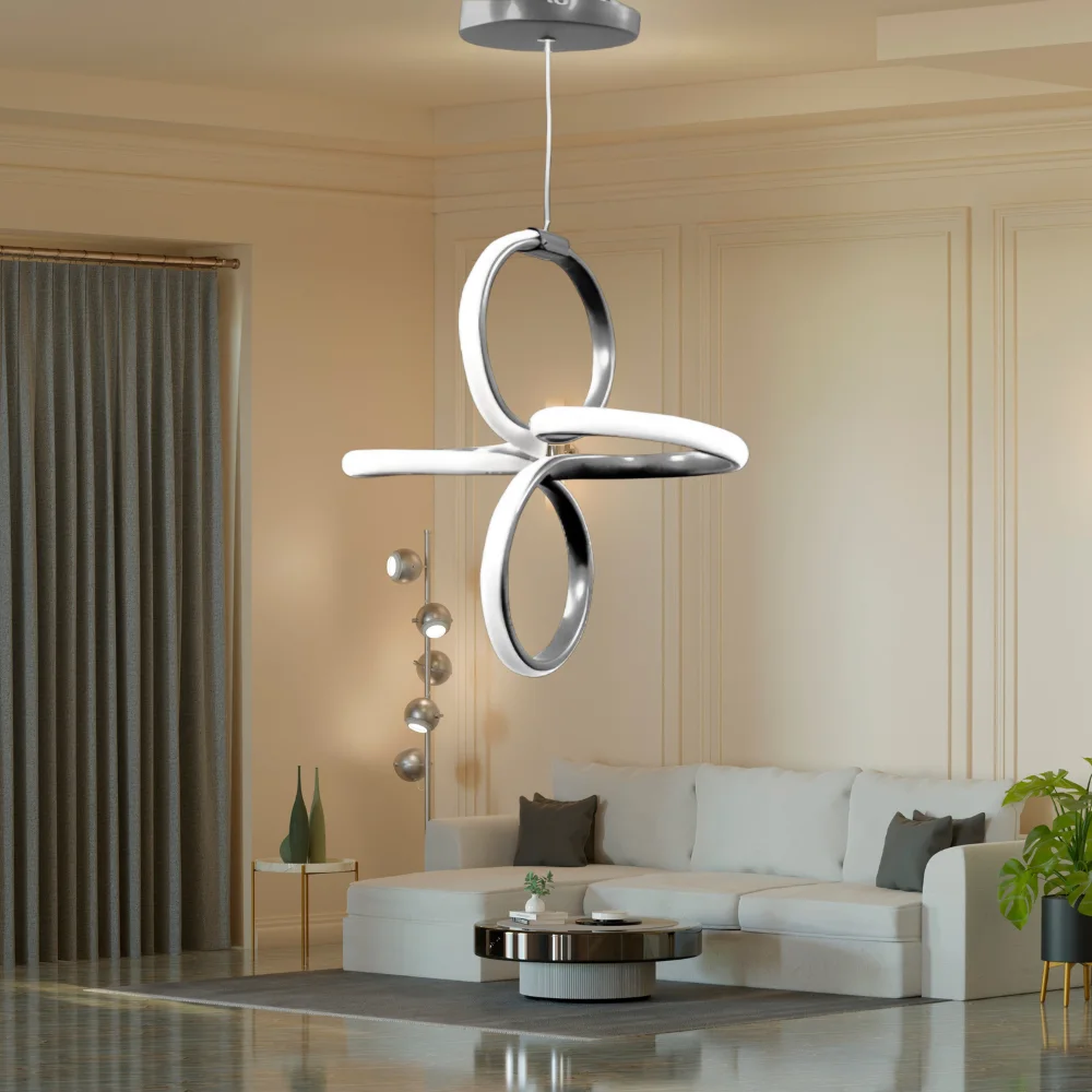 Ledli Avize Dörtlü Yonca (gümüş) El-51gm