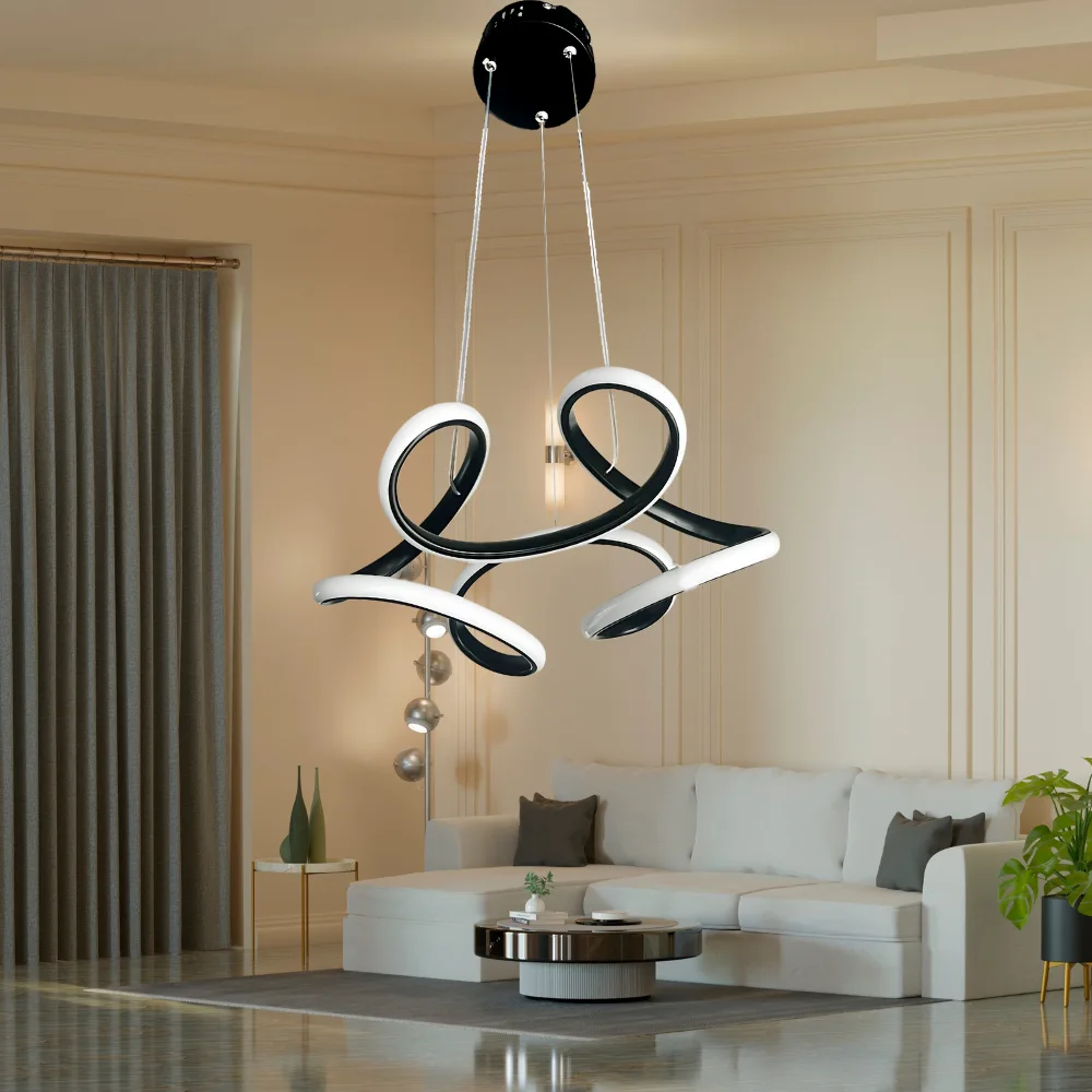  Ledli Avize Mini Helezon  (siyah) El-04s