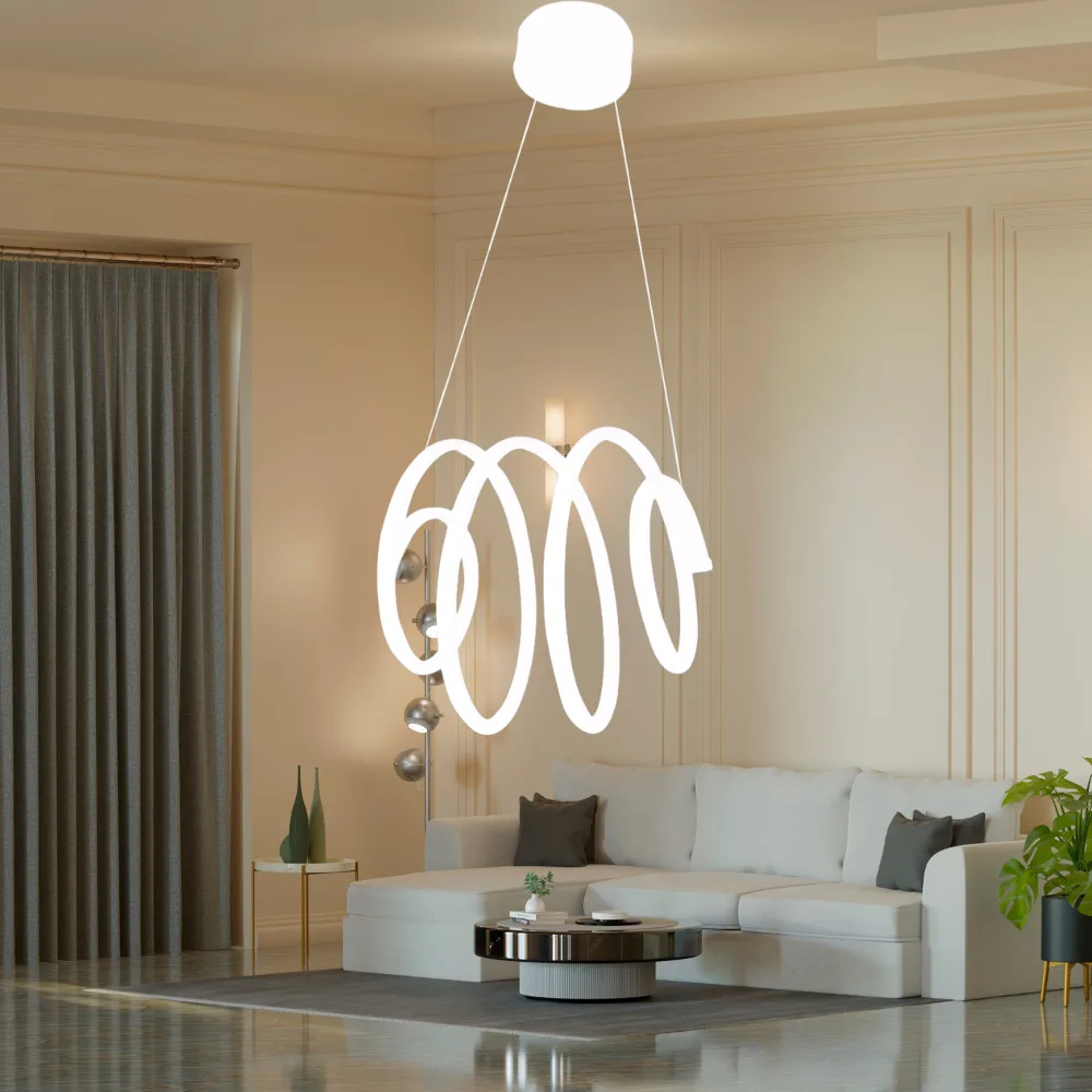  Ledli Avize Spiral (beyaz) El-06b