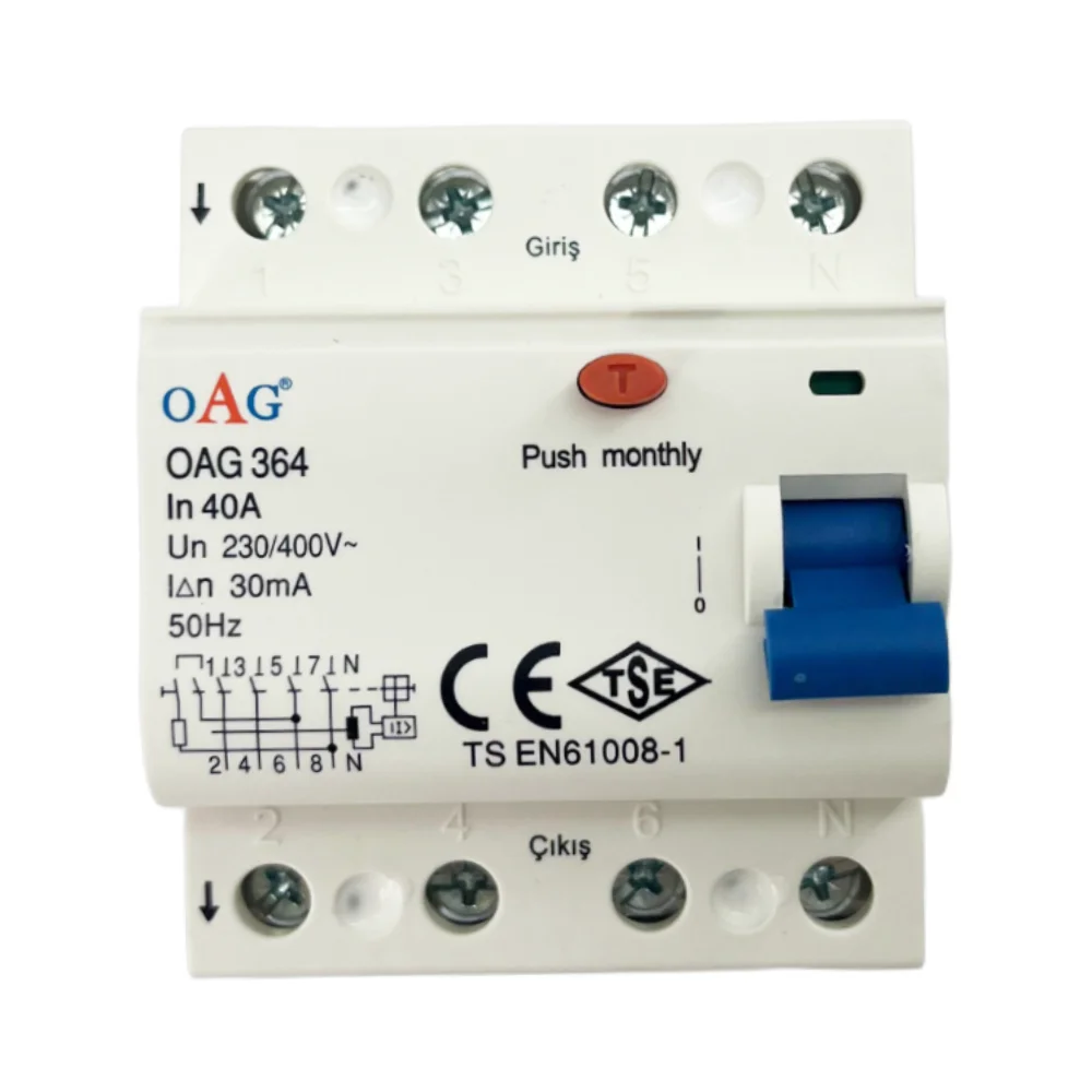  Oag 4x40a 30ma Trifaze Kaçak Akım Rölesi