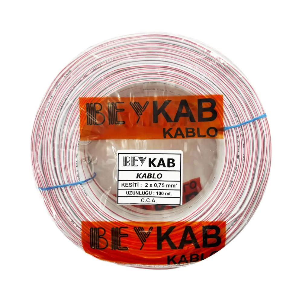  Beykab 2x0,75 Mm Kordon Hoparlör Kablosu Cca-100m (beyaz)