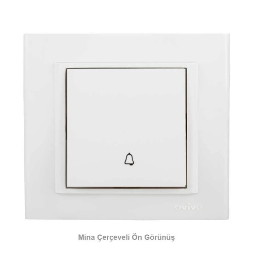 Ovivo Grano/Mina Zil Anahtarı Mekanizma Beyaz (Çerçeve Hariç)