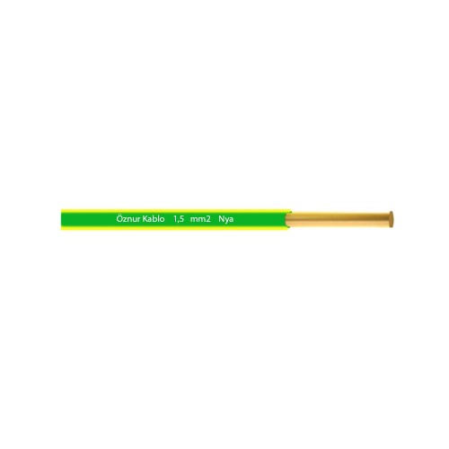 Öznur 1,5 mm NYA Kablo-1m (Sarı/Yeşil)