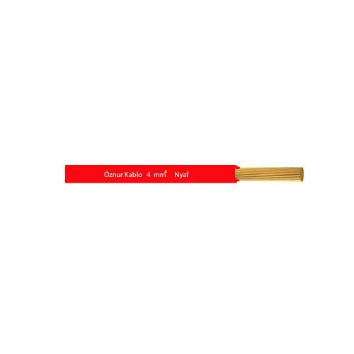 Öznur 1x4 mm NYAF Kablo-1m (Kırmızı)