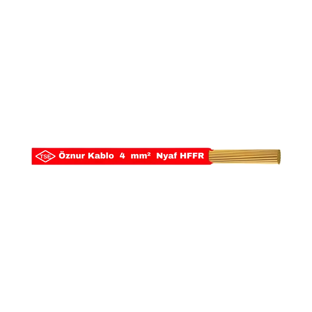  Öznur 1x4 Mm Nyaf Kablo Halogen Free -1m (kırmızı)