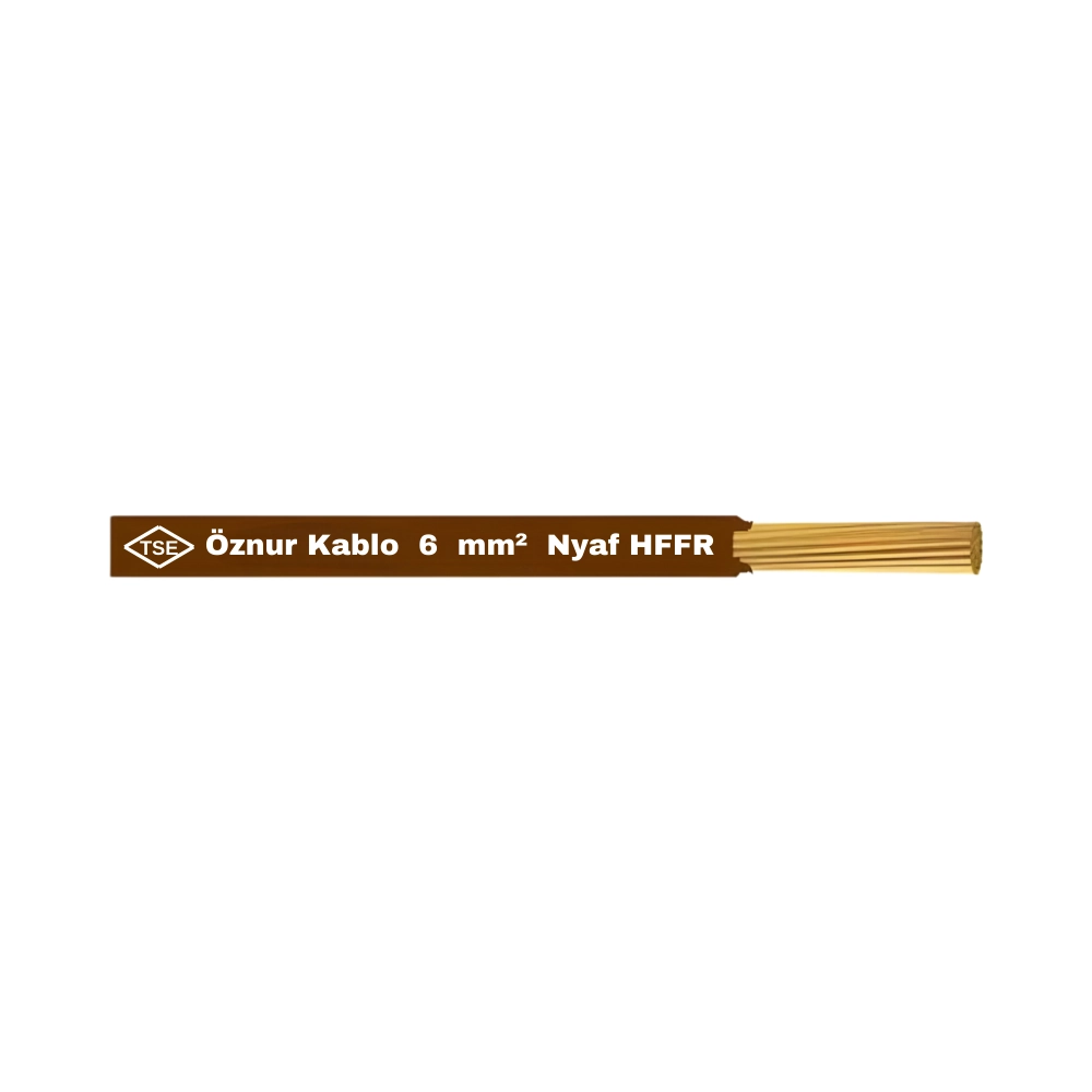  Öznur 1x6 Mm Nyaf Kablo Halogen Free-1m (kahve)