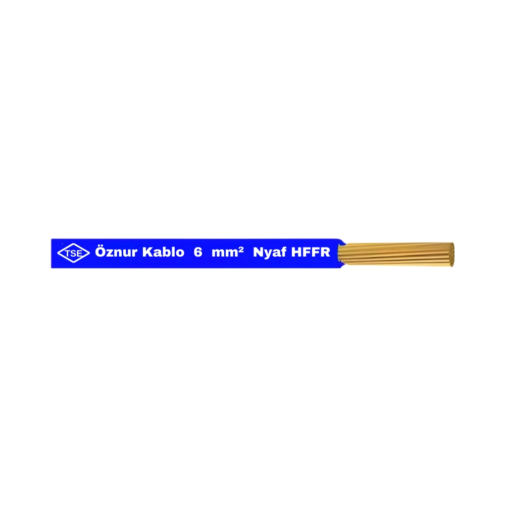  Öznur 1x6 Mm Nyaf Kablo Halogen Free-1m (mavi)