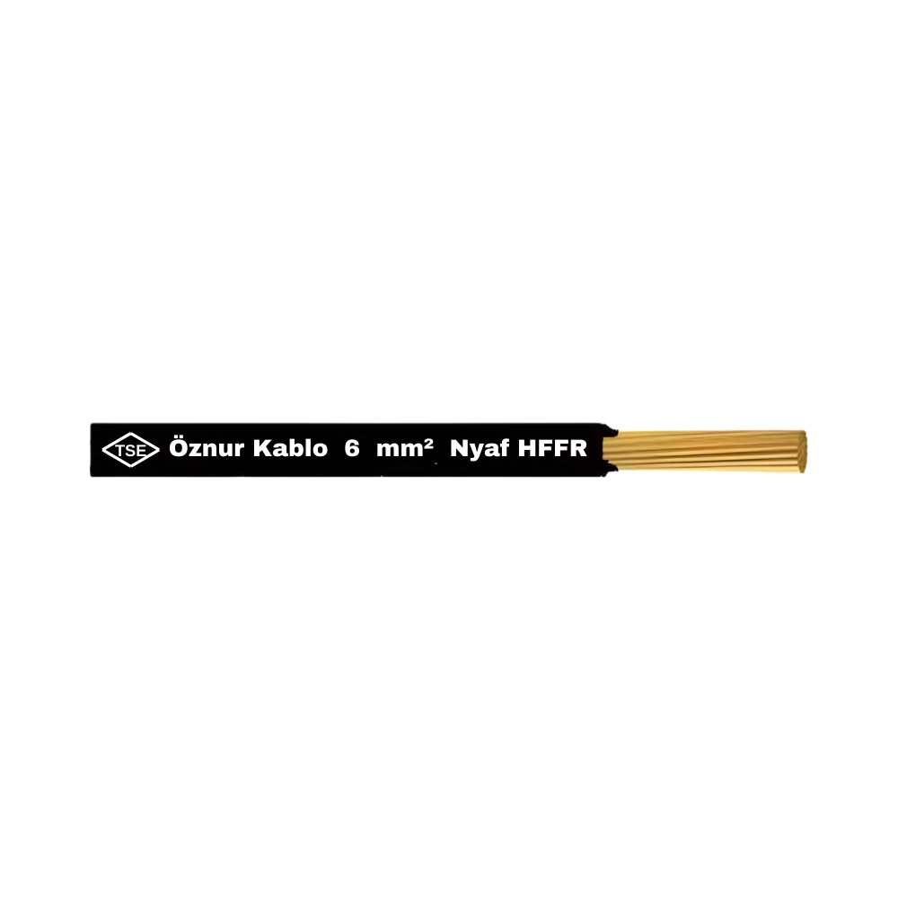  Öznur 1x6 Mm Nyaf Kablo Halogen Free-1m (siyah)