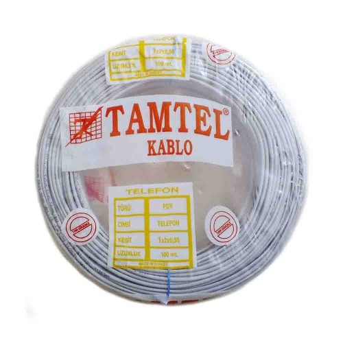 Tamtel 1x2x0.50mm Telefon Kablosu Bakır-100m