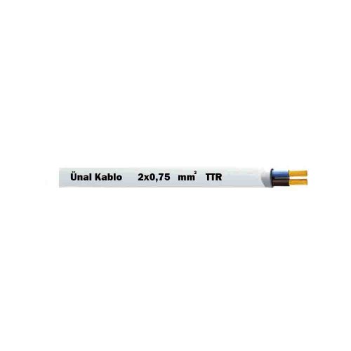 Ünal 2X0,75 mm TTR Kablo-1m (Beyaz)