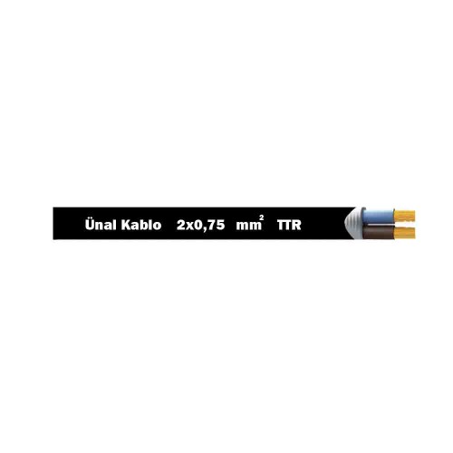 Ünal 2X0,75 mm TTR Kablo-1m (Siyah)