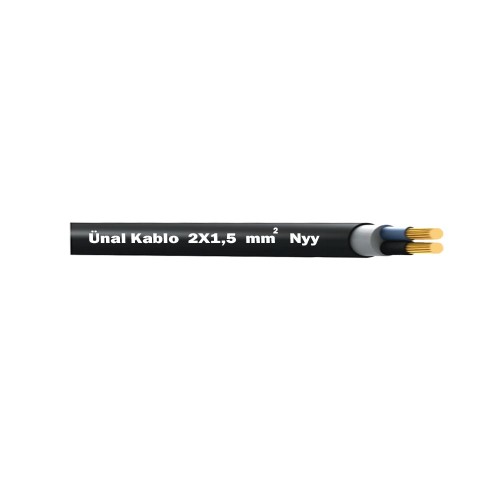 Ünal 2X1,5 mm NYY (Yeraltı) Kablo-1m