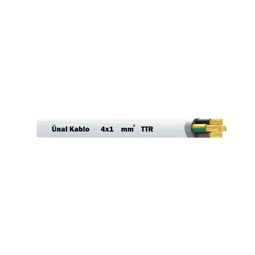 Ünal 4x1 mm TTR Kablo-1m (Beyaz)