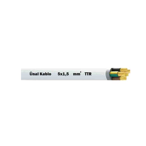 Ünal 5X1,5 mm TTR Kablo-1m (Beyaz)