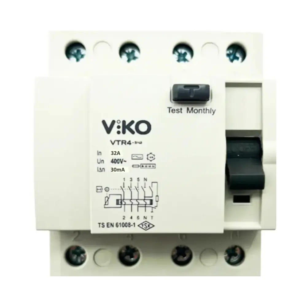 Viko 4x32a 30ma Trifaze Kaçak Akım Rölesi Vtr4-3230