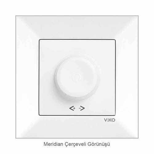 Viko Karre/Meridian Dimmer 600W Mekanizma Beyaz (Çerçeve Hariç)