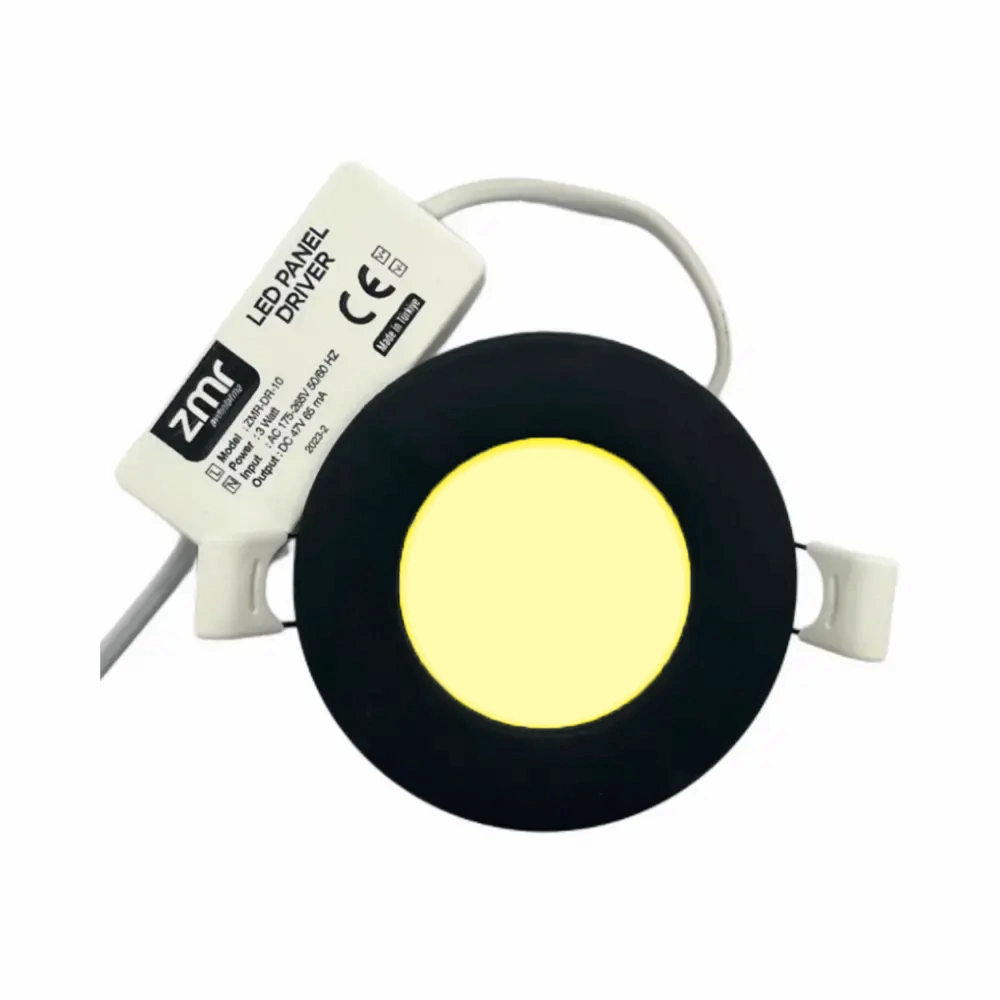  Zmr 3w Siyah Kasa Sıvaaltı Panel Led Armatür 3000k (günışığı)